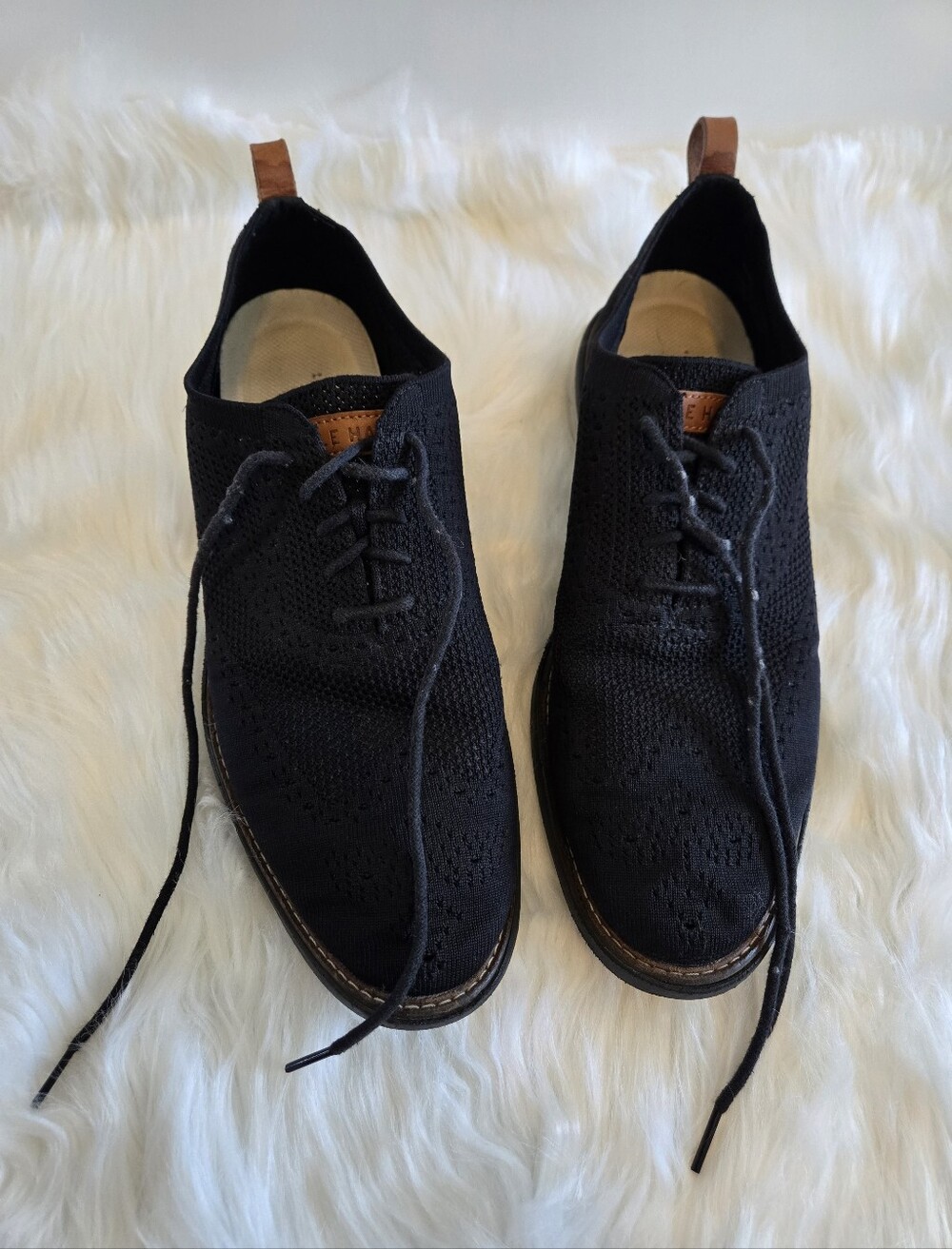 Cole Haan Men's OriginalGrand Stitchlite Wingtip Oxfords in Black Knit Size 12M